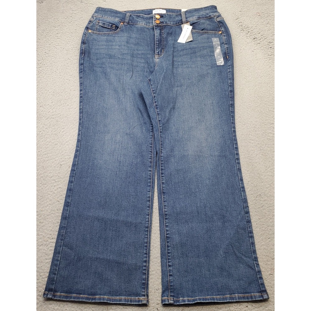 Lane Bryant Tighter Tummy Bootcut Jeans Womens 20S Blue Denim Stretch Button-Fly